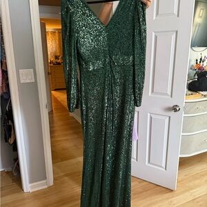 Elegant Green Sequin Gown